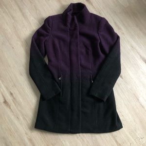 Ombré polyester/wool blend coat